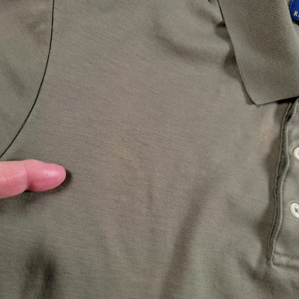 Polo Ralph Lauren Polo Shirt Mens Small Olive Green Classic Fit Flesh Pony